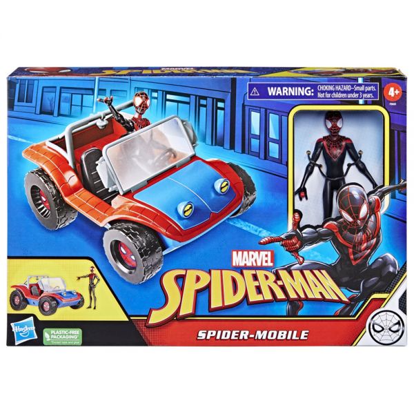 MARVEL SPIDERMAN VEHICLE SPIDER-MOBILE AND FIGURE MILES MORALES