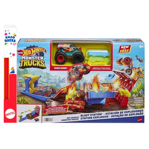 TOY CANDLE HOT WHEELS MONSTER TRUCKS BLAST STATION