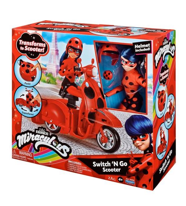 MIRACULOUS SCOOTER WITH EXCLUSIVE LADYBUG DOLL